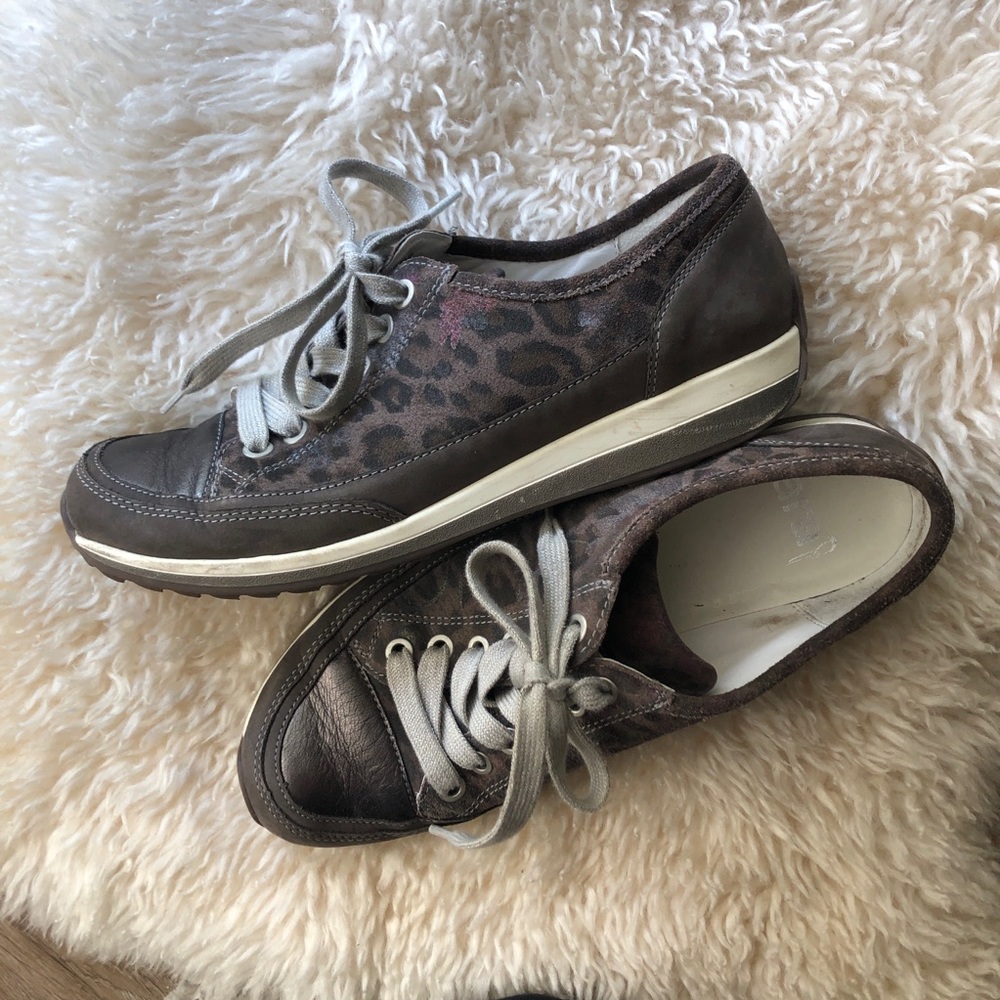 Ara Metallic Animal Print Sneakers